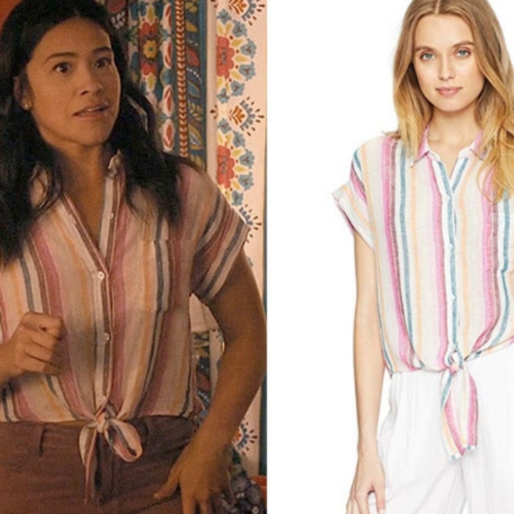 Rails Amelie Avila Stripe Button Down Shirt sz S